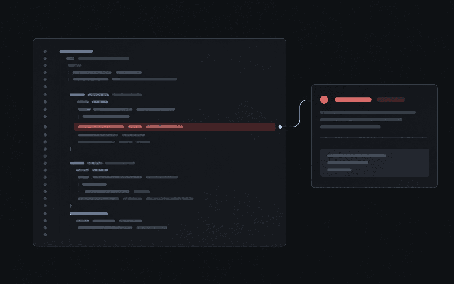 Code evidence connected to a review explanation